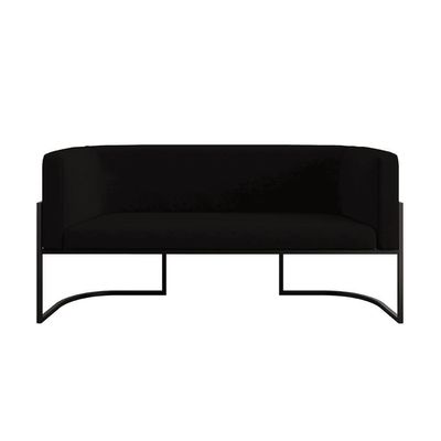 Kit Sofá 2 Lugares + 2 Poltronas Para Recepção Balaqui Preto