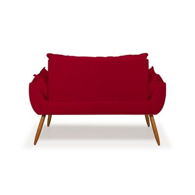 Kit Namoradeira Opala Sala Quarto + 02 Poltrona Balaqui Decor Vermelho