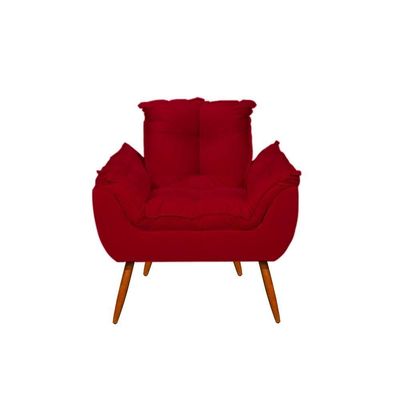 Kit Namoradeira Opala Sala Quarto + 02 Poltrona Balaqui Decor Vermelho