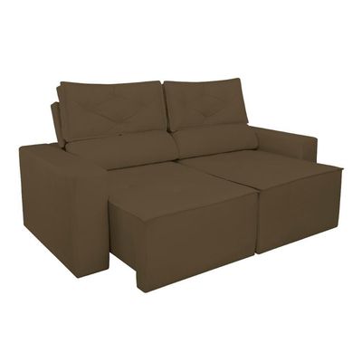 Sofá Reclinável Retrátil Luxo 2 Lugares C- Molas Balaqui Marrom
