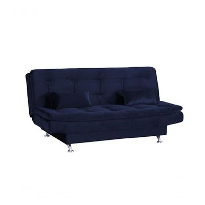 Sofá Cama Casal Reclinável Salomé - Veludo Azul Marinho