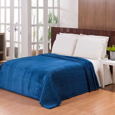 Cobertor Cazza Mont Blanc Casal Navy