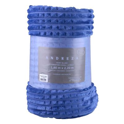 Cobertor Cazza Mont Blanc Casal Navy