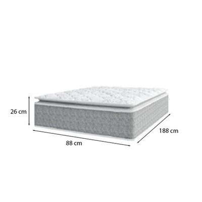 Cama Box Baú Solteiro 88 Sintetico Preto Com Colchão Nazar Viscoeslástico D33 Cinza