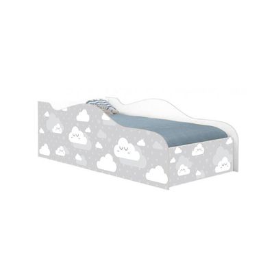 Mini Cama Fun Nuvens Cinza Infantil Com Colchão