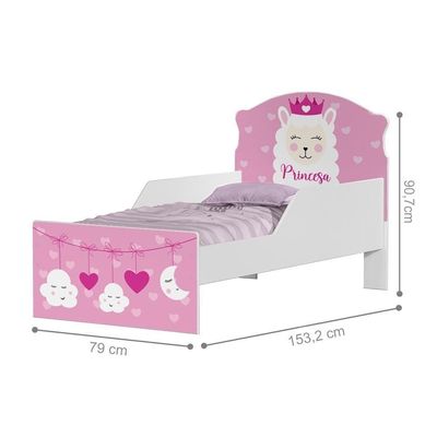 Mini Cama Princesa Lhama Com Colchão