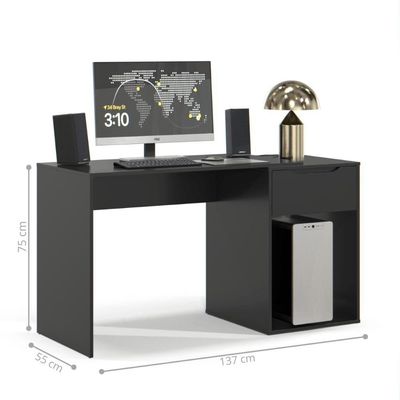 Mesa Escrivaninha Com Gaveta Bahrein Preto