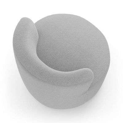 Kit Sofá E 02 Poltronas Orgânicas Living Bob Com Almofadas Bouclê Cinza Claro - Desk Design