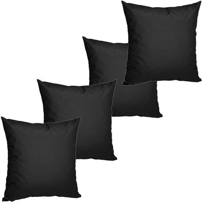4 Almofadas Cheias Para Sofá Decorativas Impermeáveis Grande Preto