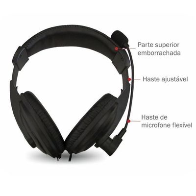 Headset K-mex Ars-7500 C/ Microfone Preto