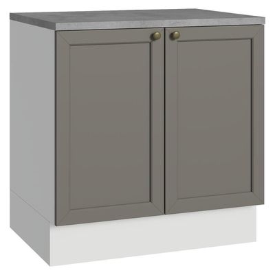 Balcão De Cozinha 80 Cm 2 Portas Branco/cinza Vik Madesa Branco/cinza