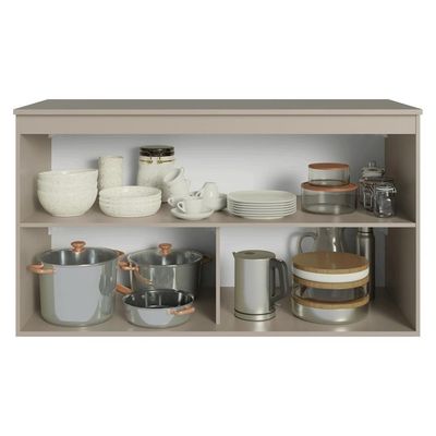 Balcão De Cozinha 120 Cm 2 Portas Suspenso Nice Madesa Crema