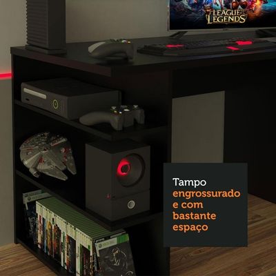 Mesa Para Computador Escrivaninha Gamer 9409 Madesa Preto