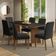 Conjunto Sala De Jantar Tampo De Madeira 6 Cadeiras Rustic/preto/oxford Minsk Madesa