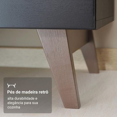 Armário De Cozinha Completa 250cm Preto Reims Madesa 10 Preto