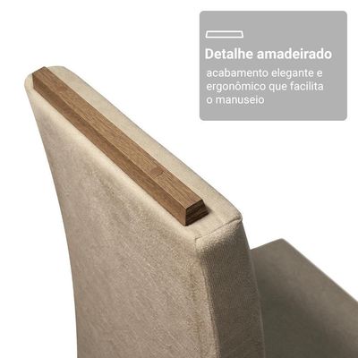 Conjunto Sala De Jantar Tampo De Madeira 4 Cadeiras Rustic/crema/imperial évora Madesa