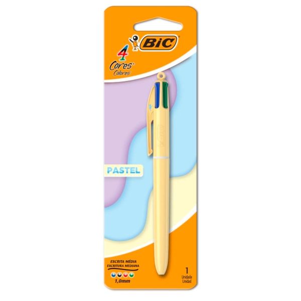 Caneta Esferográfica 1.0 4 Cores Pastel 517661 - Bic