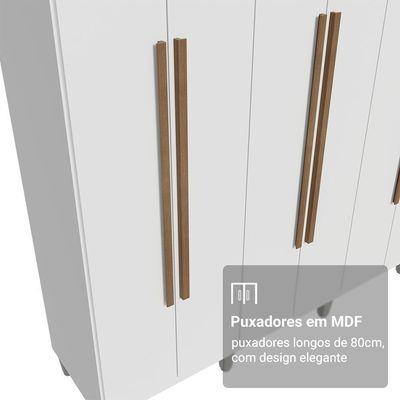 Guarda-roupa Casal Com Pés 8 Portas Batentes Branco-branco-rustic Venus Madesa