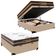 Cama Box Baú Casal Sintético + Colchão Molas Ensacadas Texas Prime Colchões 138x188x67cm Cor:bege