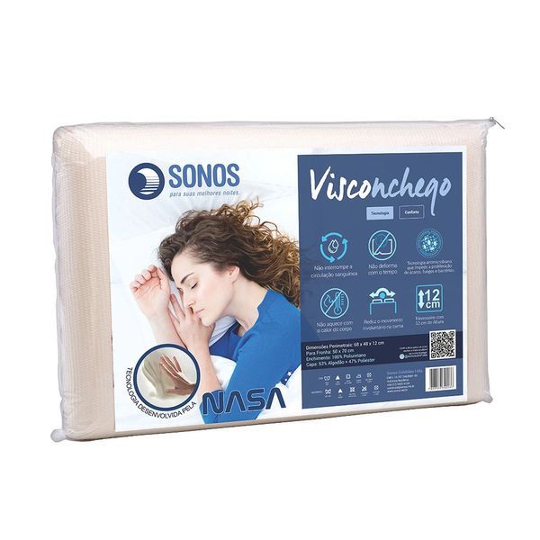 Travesseiro Sonos Visconchego 12cm Bege Travesseiro Sonos Visconchego 12cm Bege