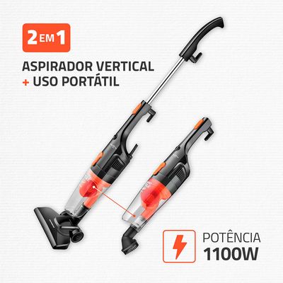 Aspirador de Pó Vertical Mondial Turbo Cycle 1100W AP-35 Preto e Laranja 220V