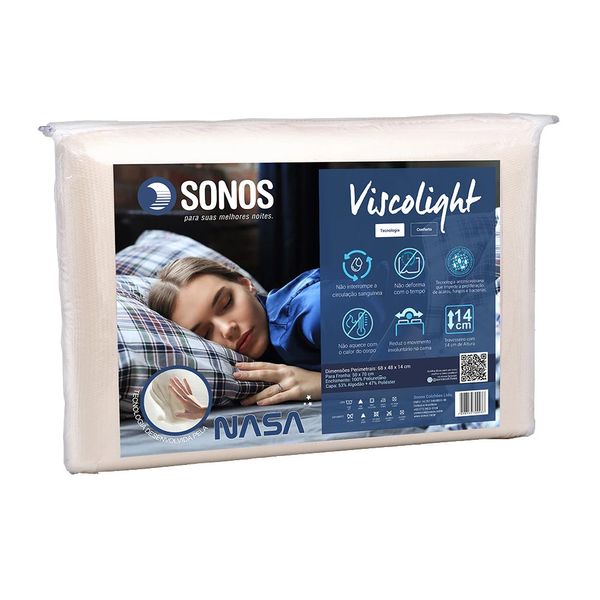 Travesseiro Sonos Viscolight 14cm Branco Travesseiro Sonos Viscolight 14cm Branco