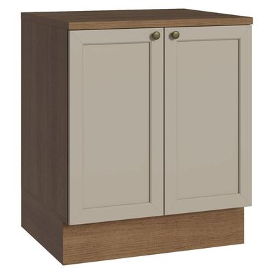 Balcão De Cozinha 70 Cm 2 Portas Rustic-crema Vik Madesa Rustic-crema