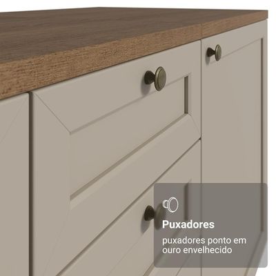Balcão De Cozinha 70 Cm 2 Portas Rustic-crema Vik Madesa Rustic-crema