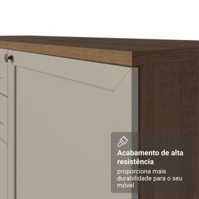 Balcão De Cozinha 70 Cm 2 Portas Rustic-crema Vik Madesa Rustic-crema