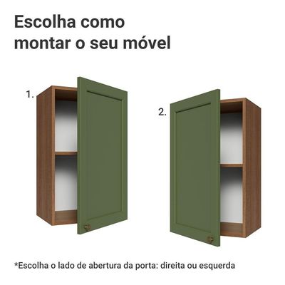 Armário Aéreo 40 Cm 1 Porta Vik Madesa Rustic/verde