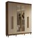 Guarda-roupa Casal Com Pés 6 Portas Batentes Com Espelho Rustic-crema-rustic Saturno Madesa