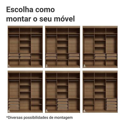 Guarda-roupa Closet 4 Gavetas 180 Cm Venus Madesa Rustic