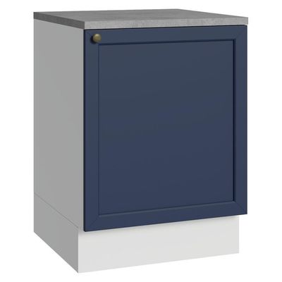 Balcão De Cozinha 60 Cm 1 Porta Branco/azul Vik Madesa Branco/azul