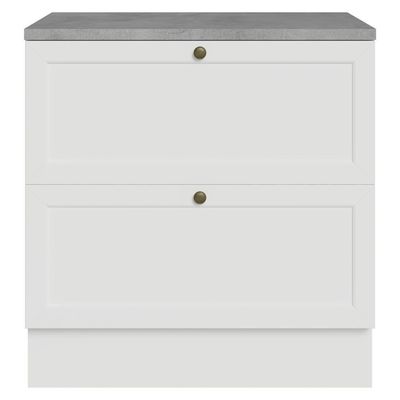 Balcão De Cozinha 80 Cm 2 Gavetas Branco Vik Madesa Branco