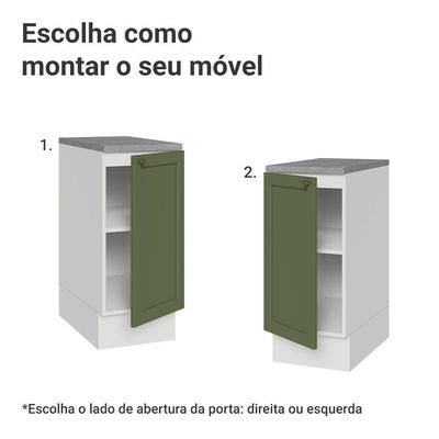 Balcão De Cozinha 35 Cm 1 Porta Branco/verde Vik Madesa Branco/verde