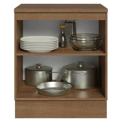Balcão De Cozinha 70 Cm 2 Portas Rustic/cinza Vik Madesa Rustic/cinza