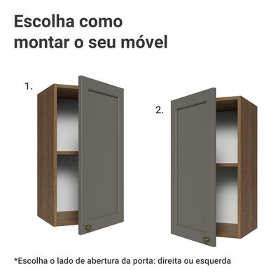 Armário Aéreo 35 Cm 1 Porta Vik Madesa Rustic/cinza
