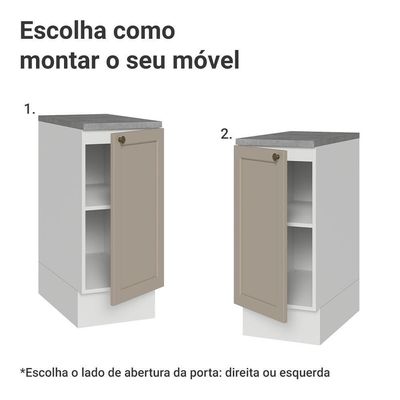 Balcão De Cozinha 35 Cm 1 Porta Branco-crema Vik Madesa Branco-crema