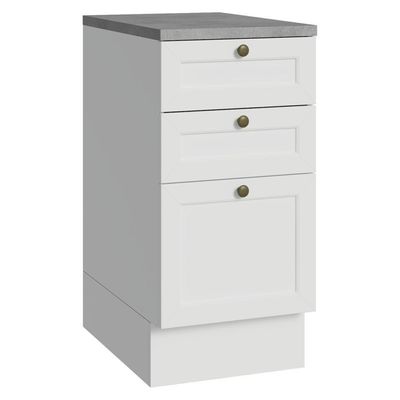 Balcão De Cozinha 40 Cm 3 Gavetas Branco Vik Madesa Branco