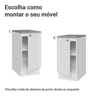 Balcão De Cozinha 40 Cm 1 Porta Branco Vik Madesa Branco