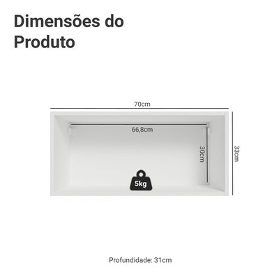Armário Aéreo 70 Cm 1 Porta Basculante Vik Madesa Branco/verde