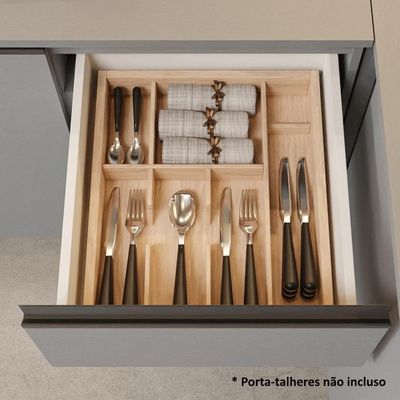 Armário De Cozinha Completa De Canto 405cm Nice Madesa 05 Cinza