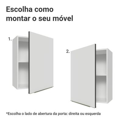 Armário Aéreo 50cm 1 Porta Branco/branco Veludo Lux Madesa Branco