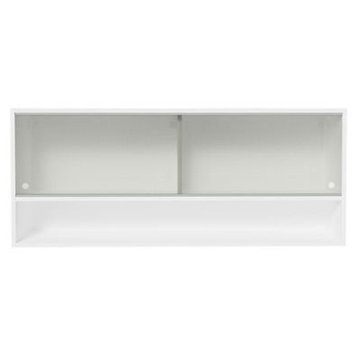 Armário Aéreo 120cm 2 Portas Correr Vidro Pontilhado 1 Nicho Branco Para Cozinhas Glamy Lux E Reims Madesa Branco