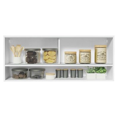 Armário Aéreo 120cm 2 Portas Correr Vidro Pontilhado 1 Nicho Branco Para Cozinhas Glamy Lux E Reims Madesa Branco