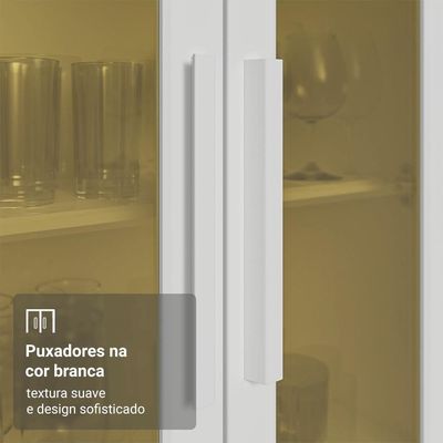 Armário De Cozinha Compacta 100% Mdf 180 Cm Branco Smart Madesa 03 Branco Branco