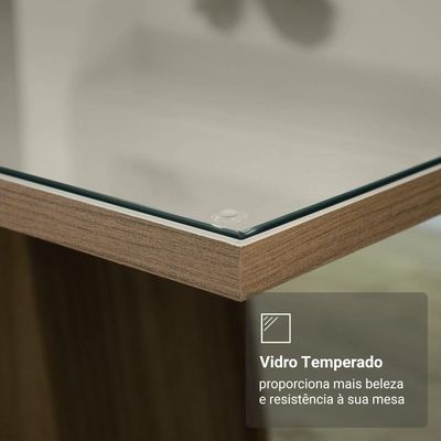 Mesa Para Escritório Diretor Presidente 180cm Tampo De Vidro Rustic-crema 5388 Madesa