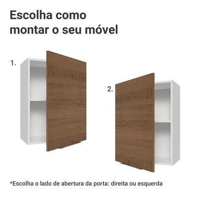 Armário Aéreo 50cm 1 Porta Branco/rustic Stella Madesa Branco/rustic