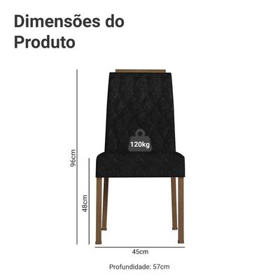 Kit 2 Cadeiras De Jantar 4256 Com Espaldar Rustic-oxford Madesa