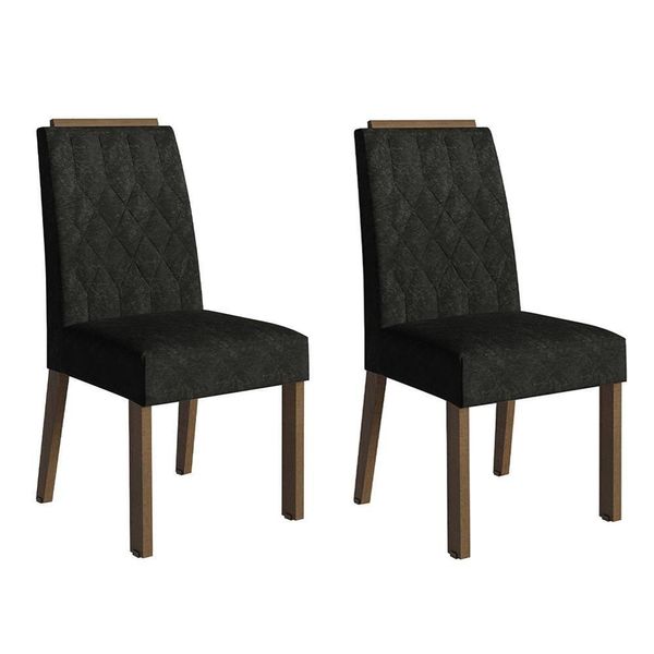 Kit 2 Cadeiras De Jantar 4256 Com Espaldar Rustic-oxford Madesa